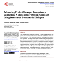 Advancing Project Manager Competency Validation: A Stakeholder-Driven Approach Using Structured Democratic Dialogue