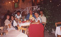 Stuart during his 1994 visit with Yiannis Laouris, George Vakanas, Joulietta Laouri and Romina Laouri at a local restaurant in Famagusta