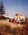 Stuart during his 1994 visit at the Deryneia View point with George Vakanas, Joulietta Laouri and Romina Laouri