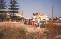 Stuart during his 1994 visit at the Deryneia View point with George Vakanas, Joulietta Laouri and Romina Laouri